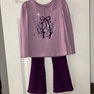 Purple sparkle bow size 4T matching set excellent condition